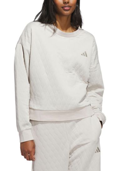 Quilted Crew Neck Pullover