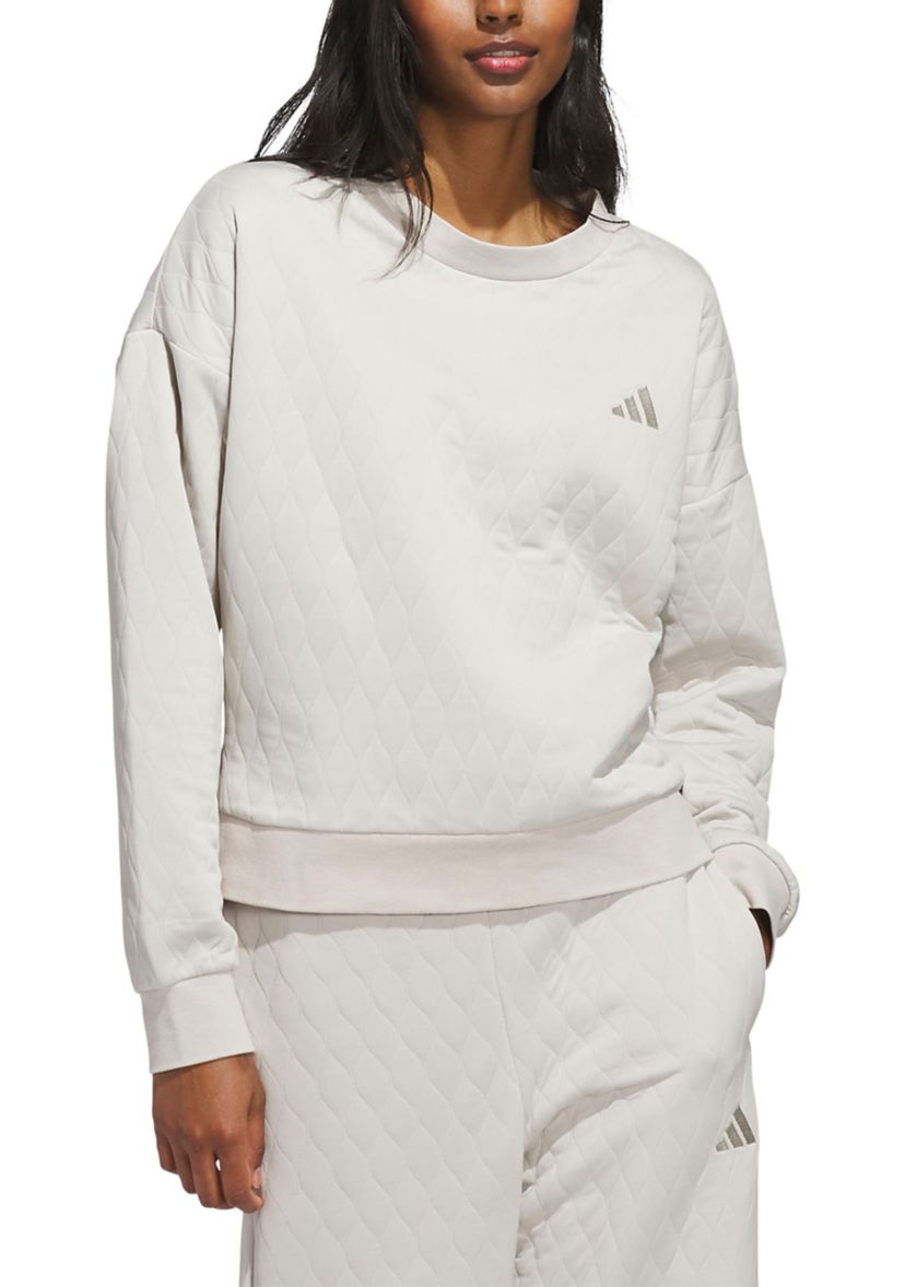 Quilted Crew Neck Pullover