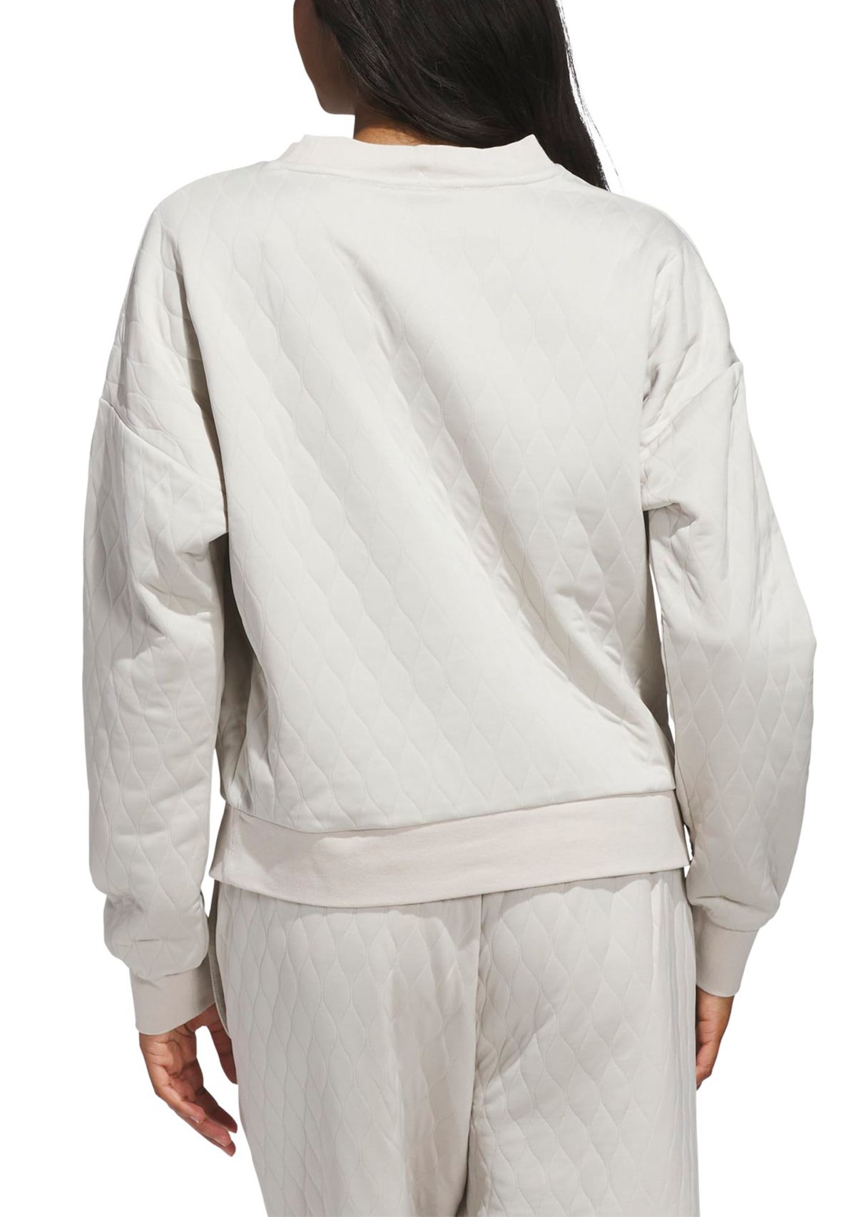 Quilted Crew Neck Pullover