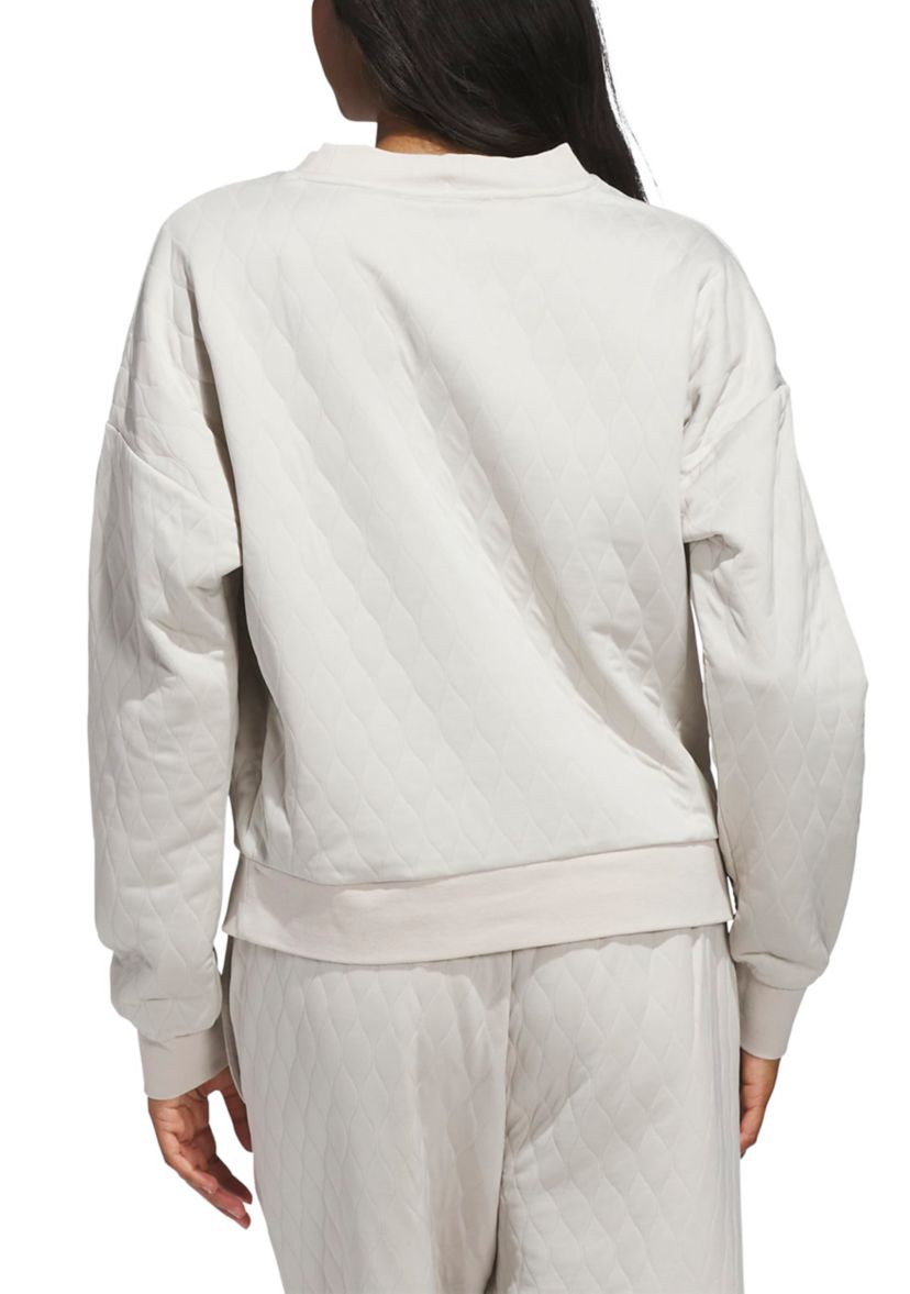 Quilted Crew Neck Pullover