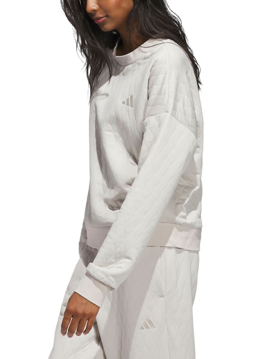 Quilted Crew Neck Pullover