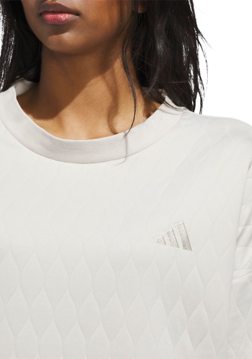 Quilted Crew Neck Pullover