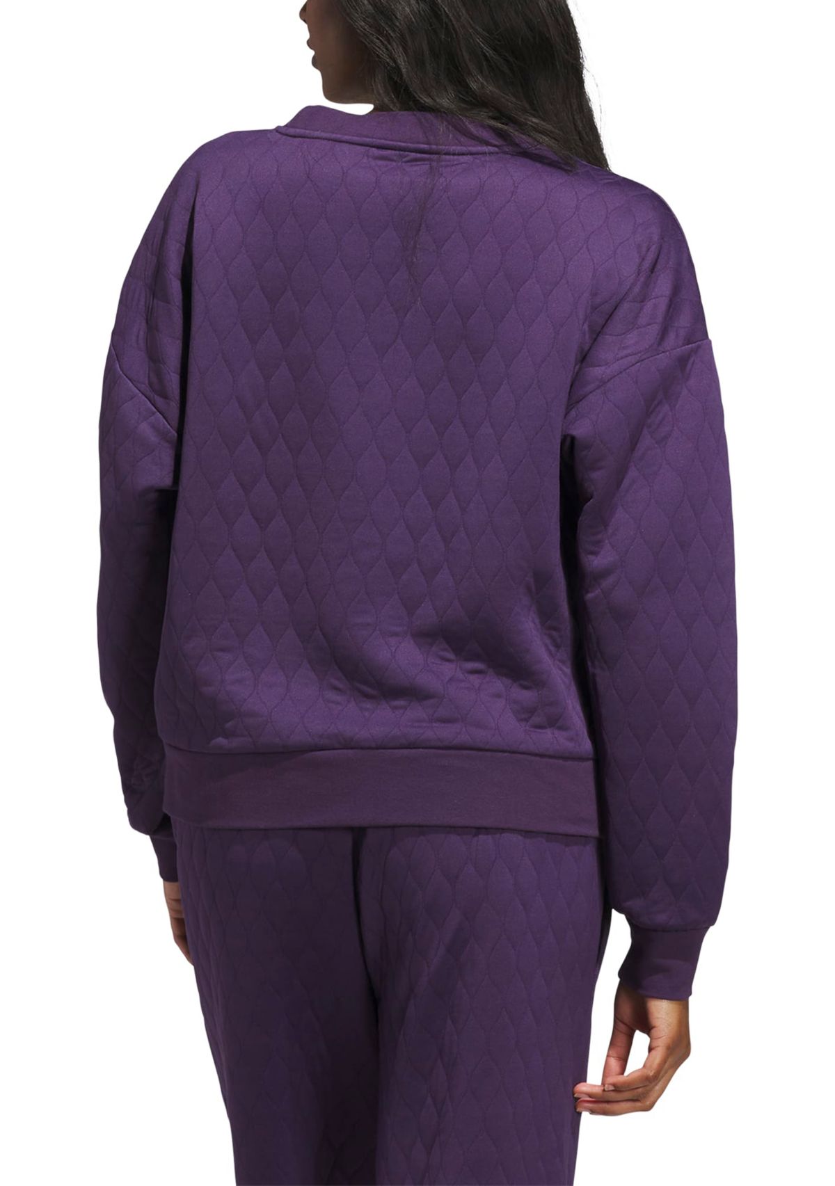  Quilted Crew Neck Pullover 