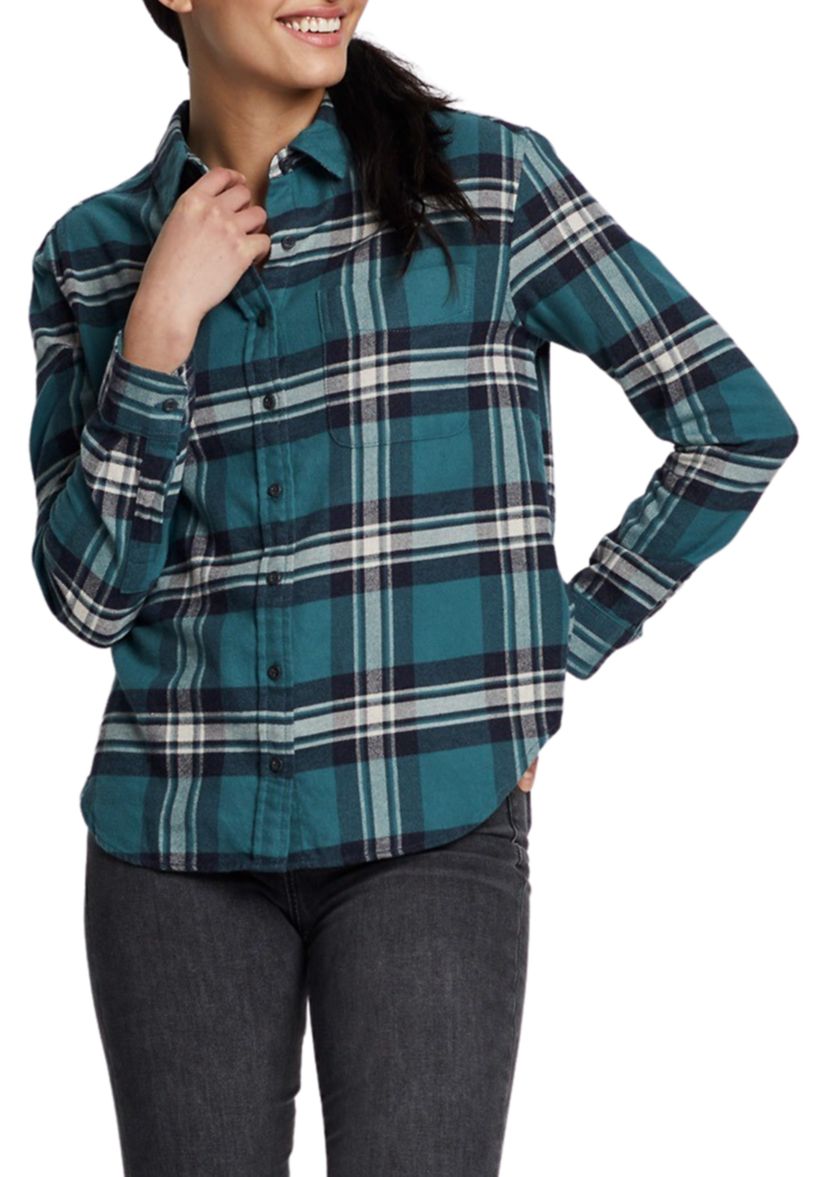 Womens Boyfriend Double Brushed Flannel Shirt
