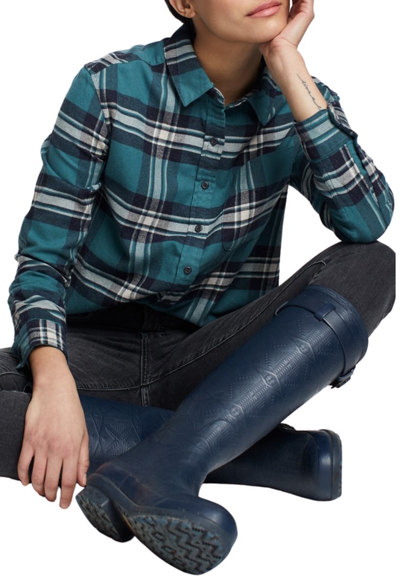 Womens Boyfriend Double Brushed Flannel Shirt