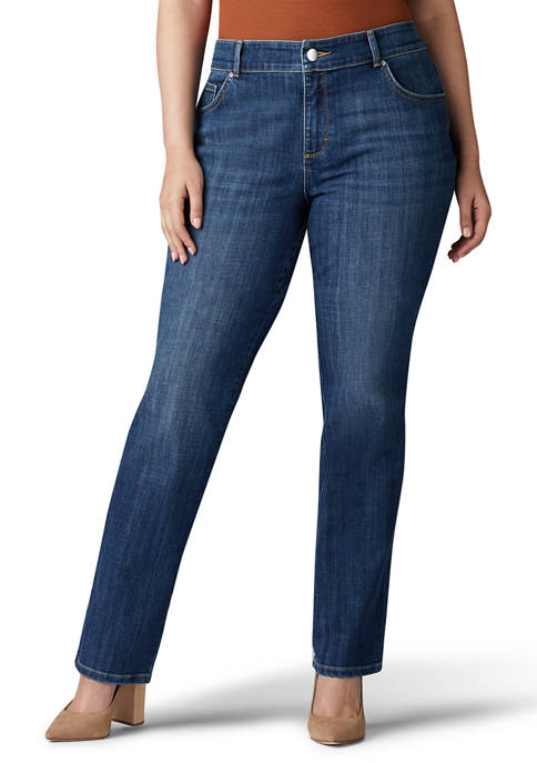 Lee® Plus Size Relaxed Fit Straight Leg Stretch Jeans | belk