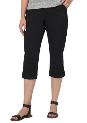 black cargo capri pants womens