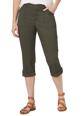 black cargo capri pants womens