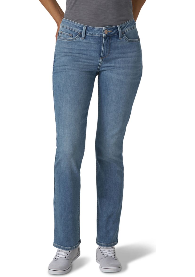 Womens Secretly Shapes Regular Fit Straight Leg Jeans