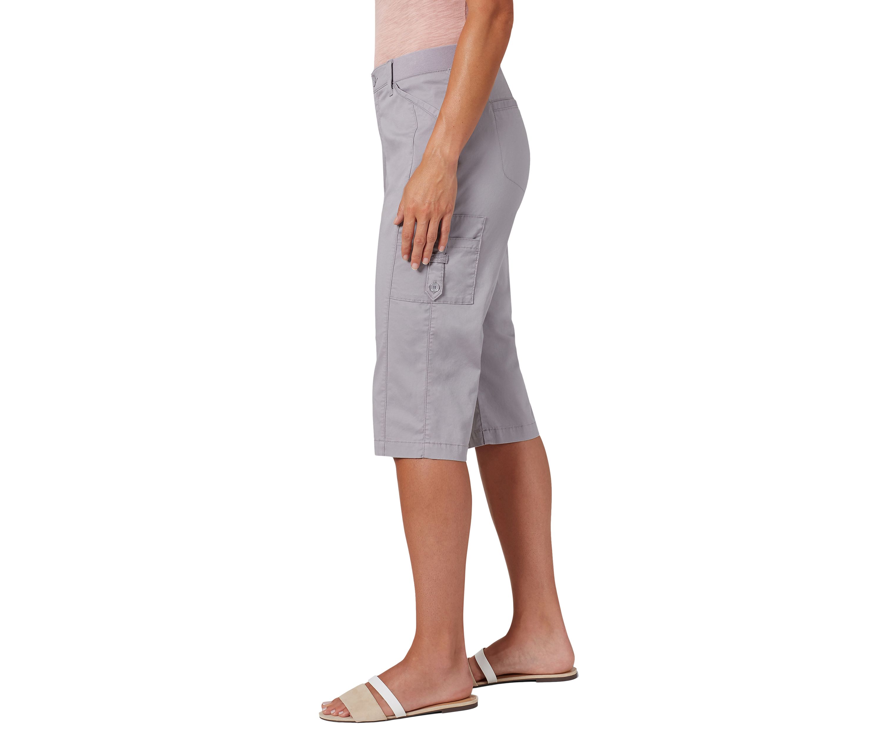 Petite Relaxed Fit Knit Waist Cargo Skimmers 