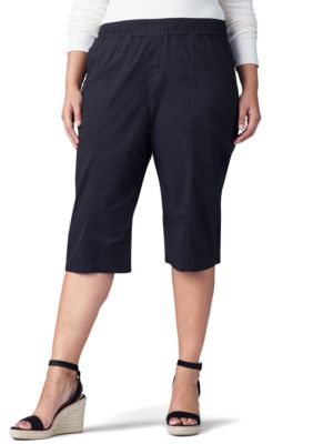 Lee Plus Size Flex To Go Pull On Drawstring Skimmer Capris Belk