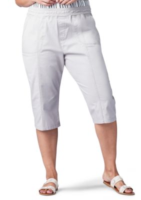 Lee Platinum Plus Size Flex To Go Drawstring Skimmer Capris Belk