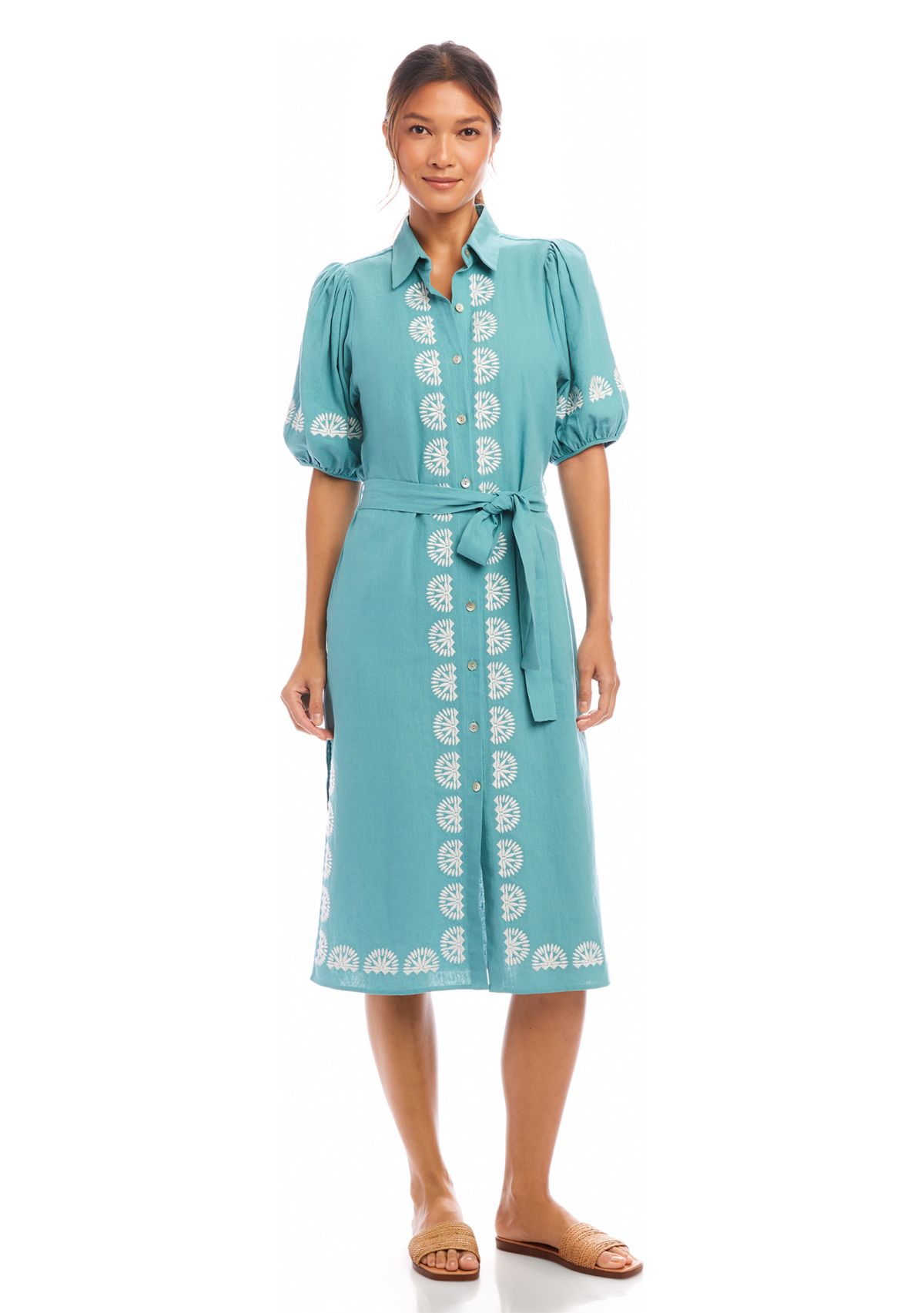 Womens Embroidered Shirtdress