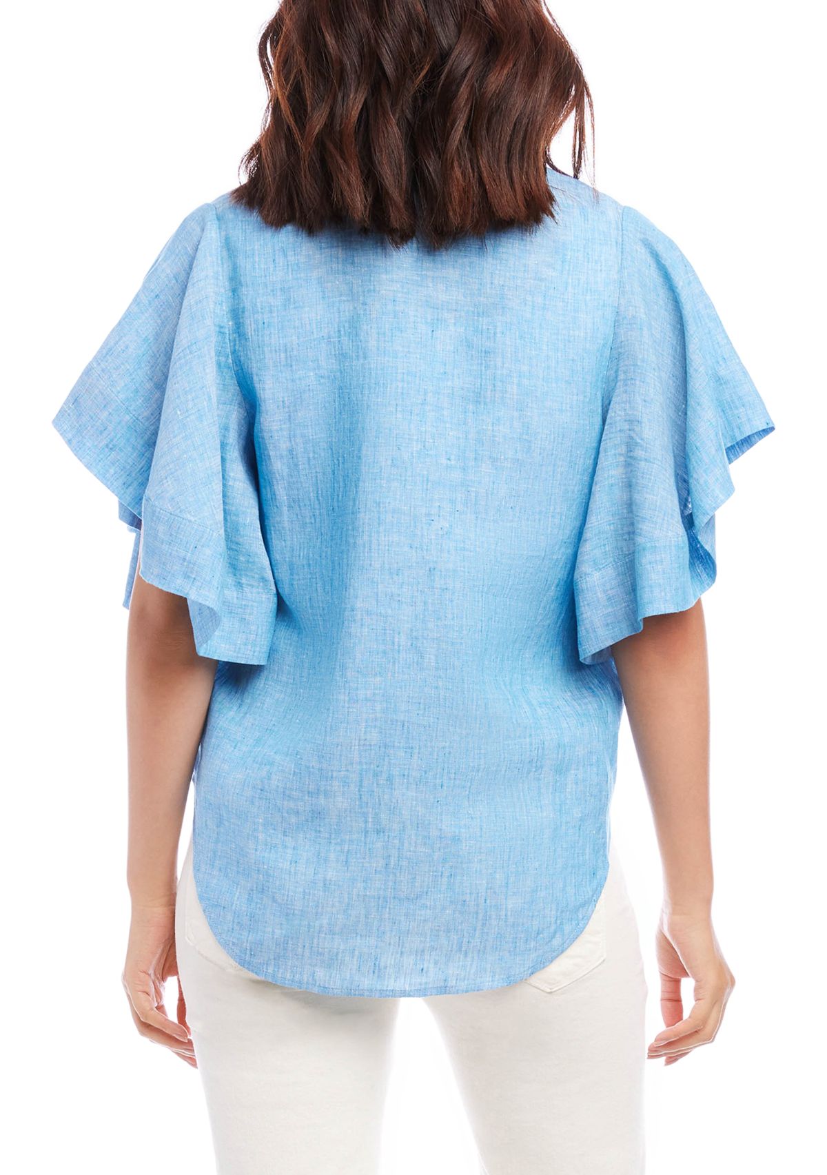 Womens Flutter Sleeve Top 