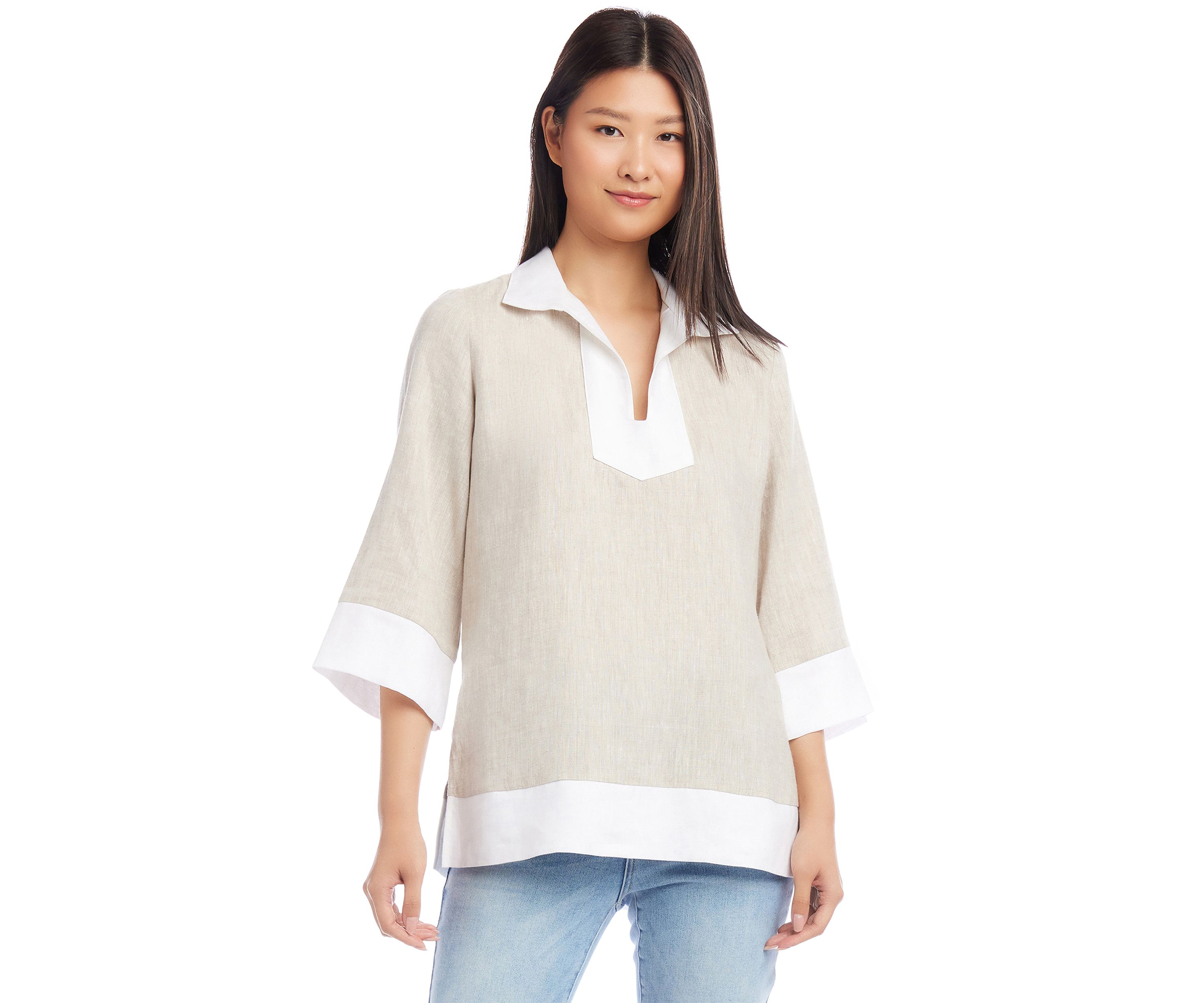Womens Contrast Tunic Top