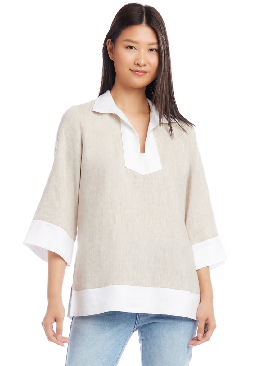 Womens Contrast Tunic Top