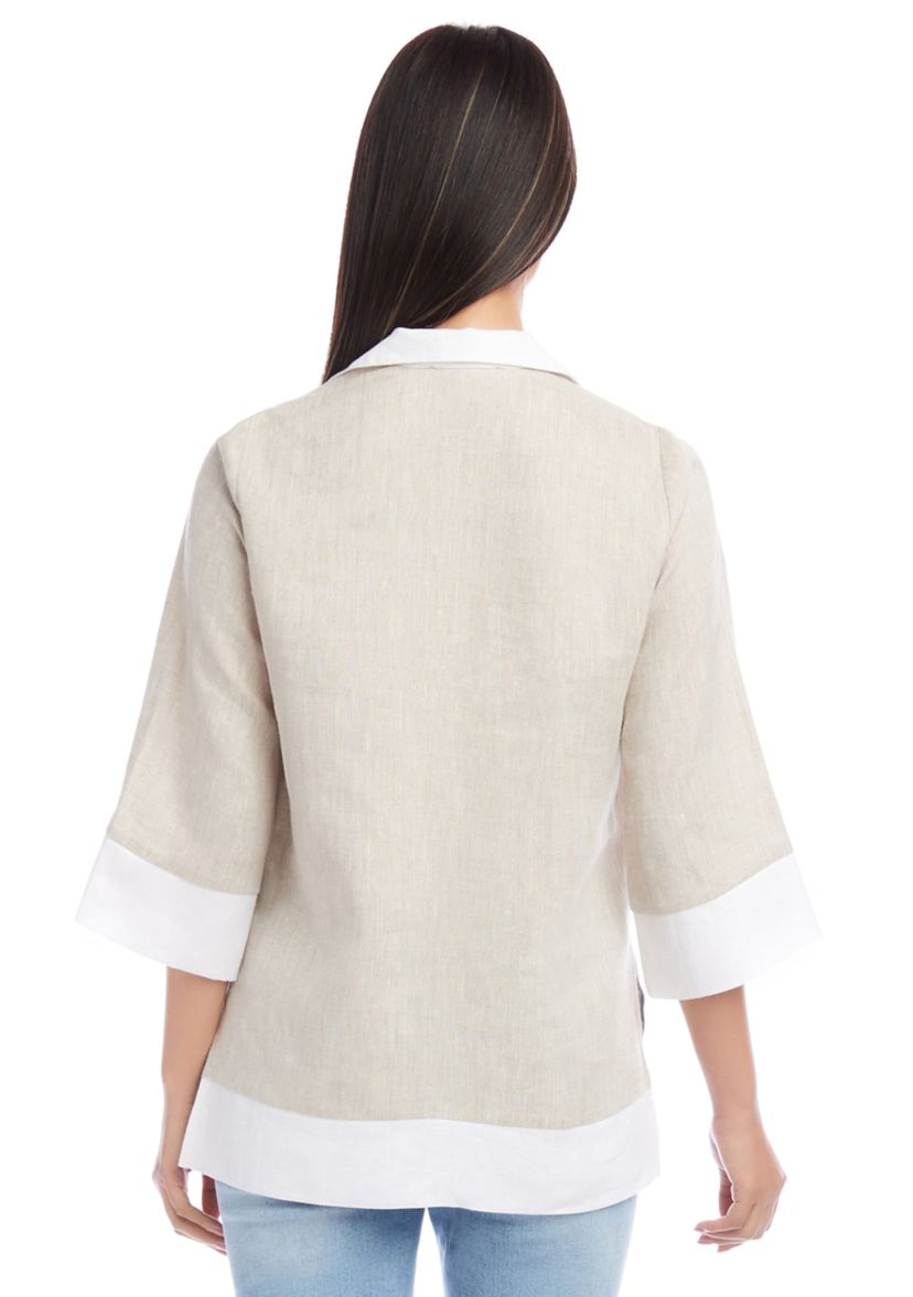 Womens Contrast Tunic Top