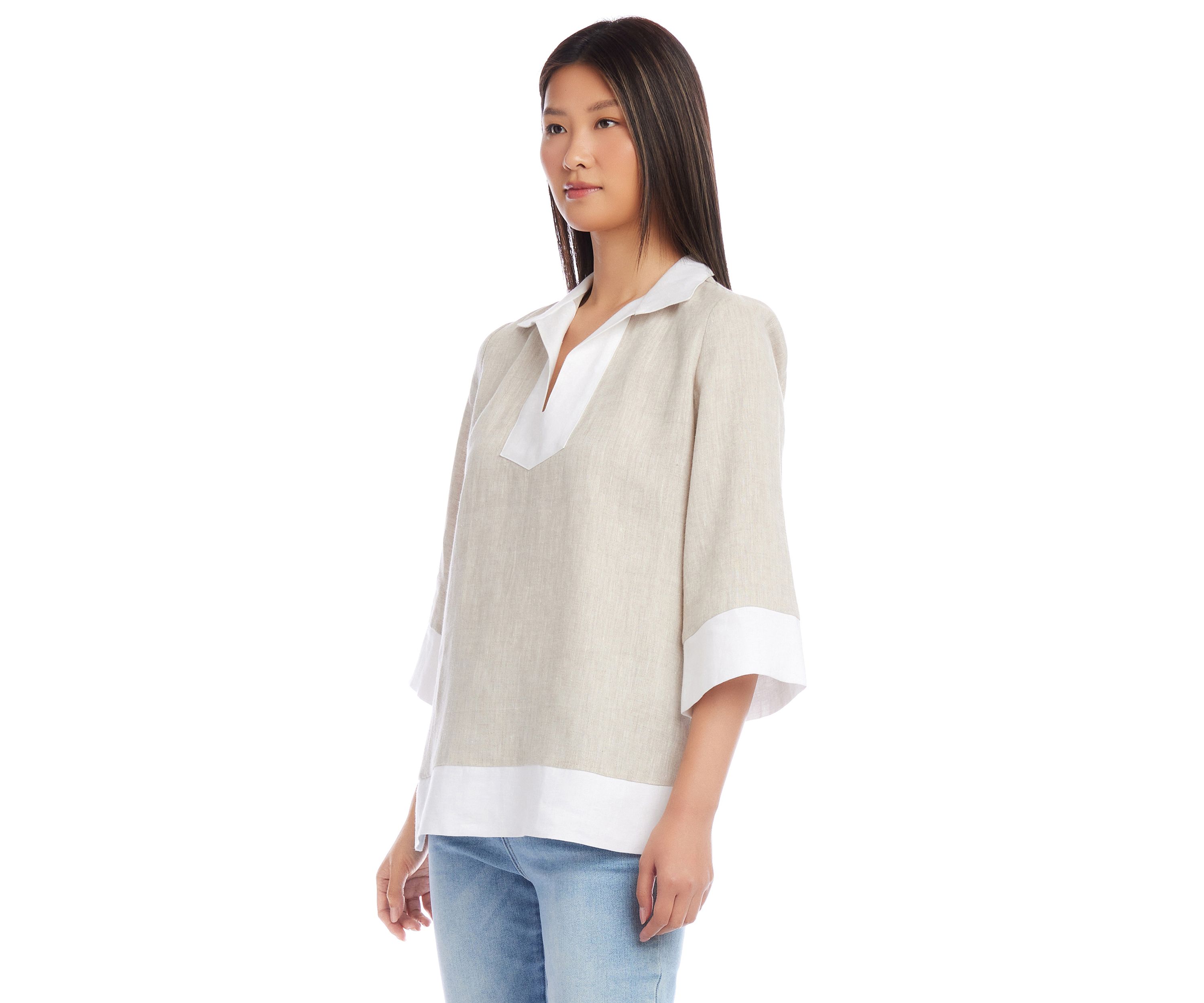 Womens Contrast Tunic Top