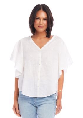 Women's Flutter Sleeve Top