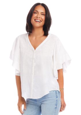 Women's Flutter Sleeve Top