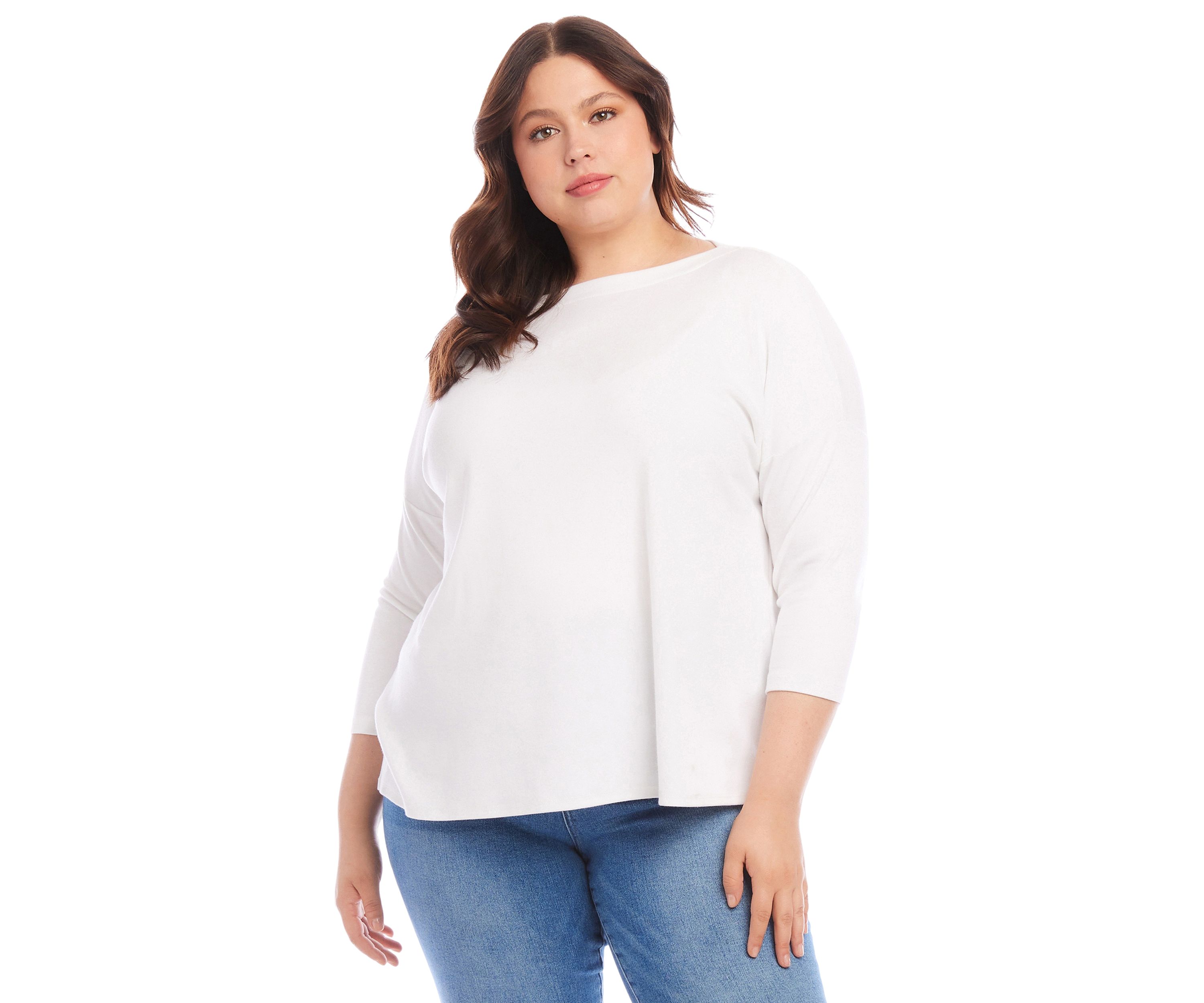 Plus Size Boat Neck Top