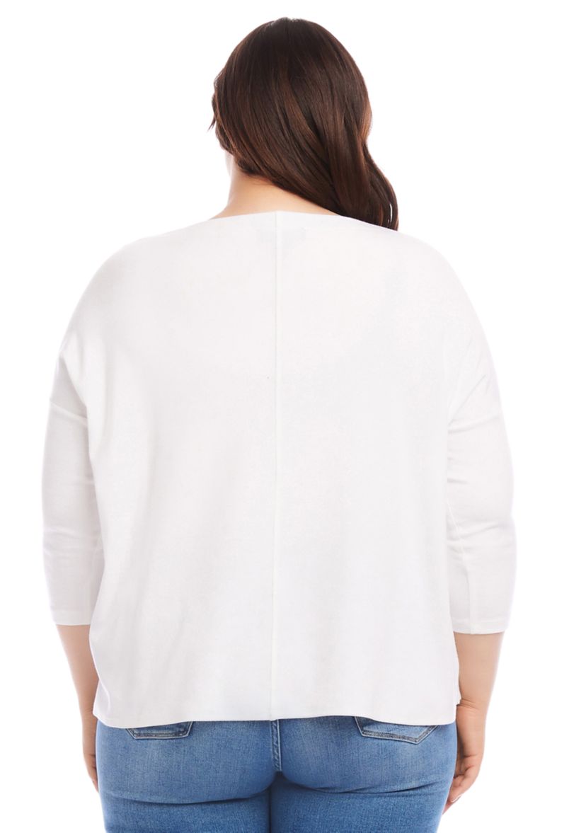 Plus Size Boat Neck Top