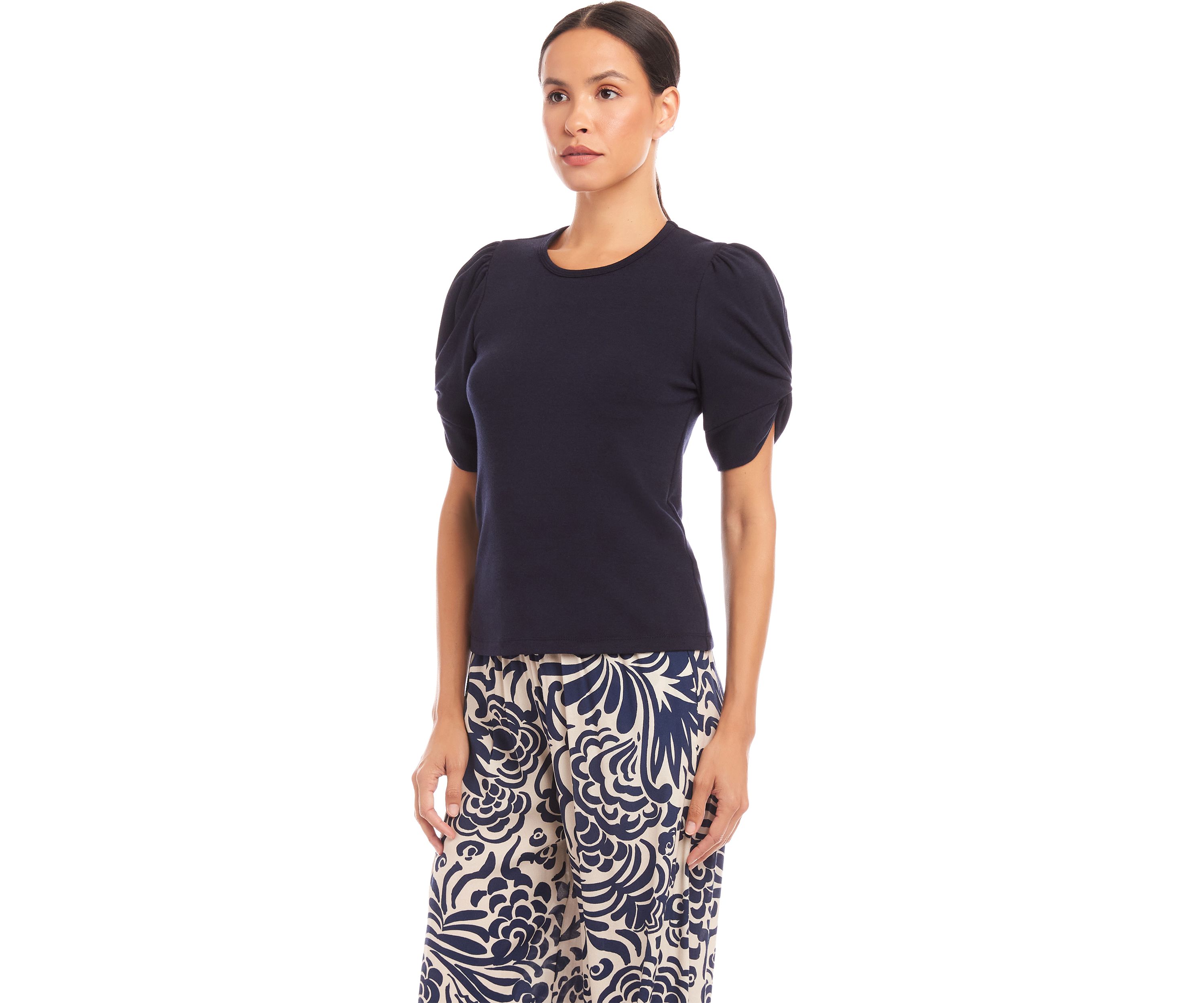 Petite Size Twist Sleeve Top