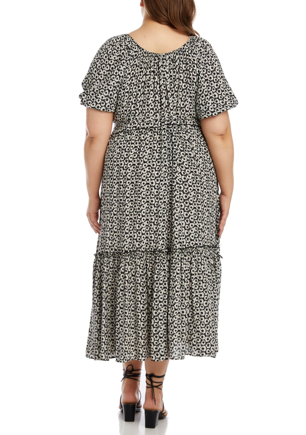 Plus Size Poof Sleeve Dress