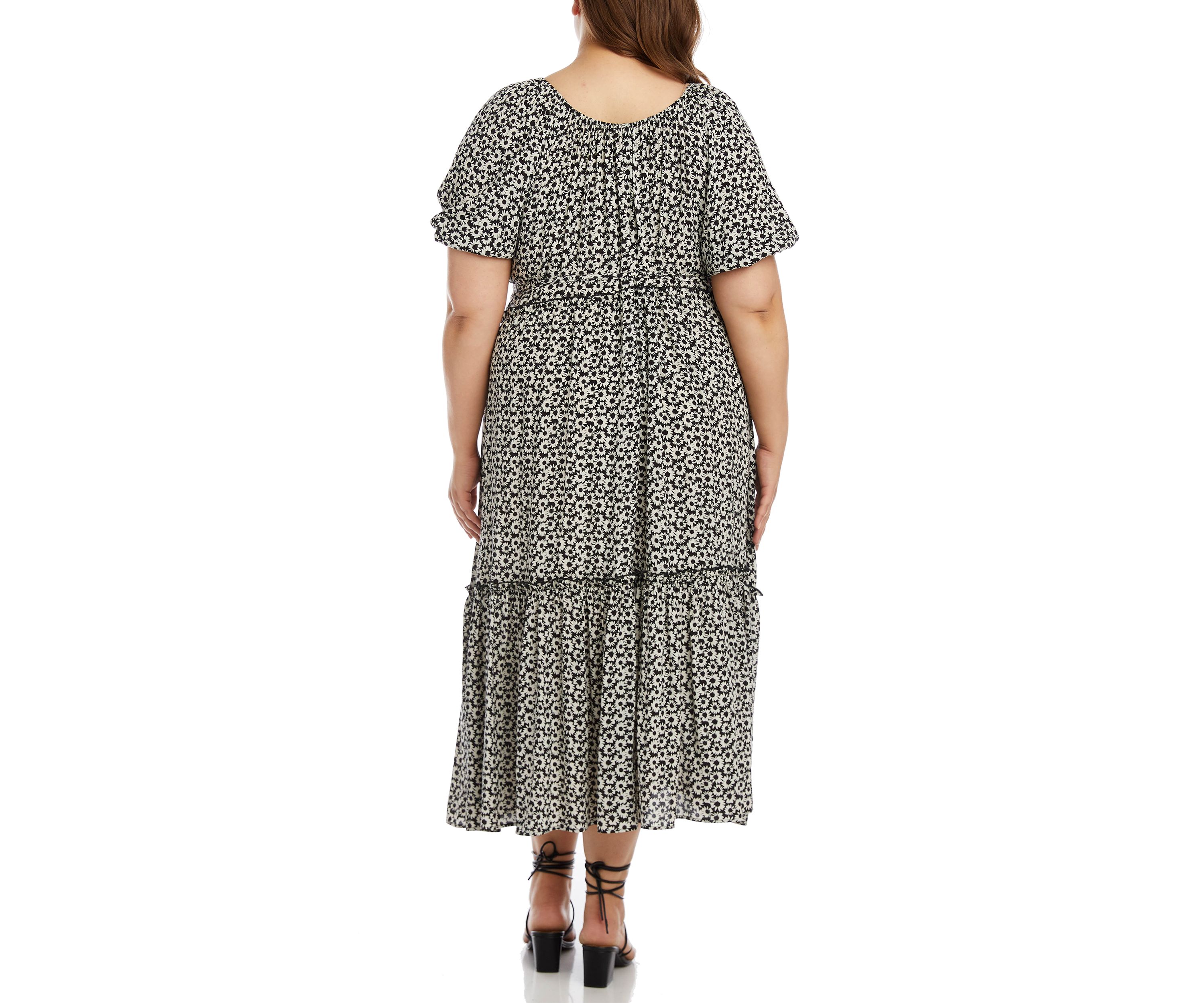 Plus Size Poof Sleeve Dress