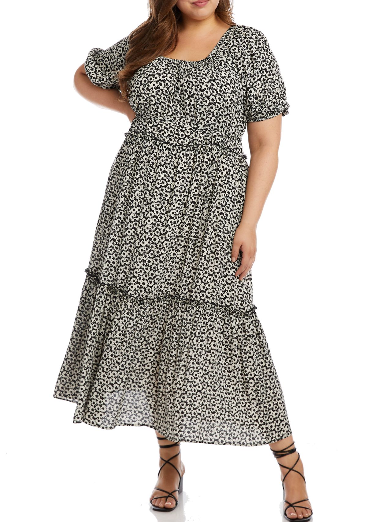 Plus Size Poof Sleeve Dress