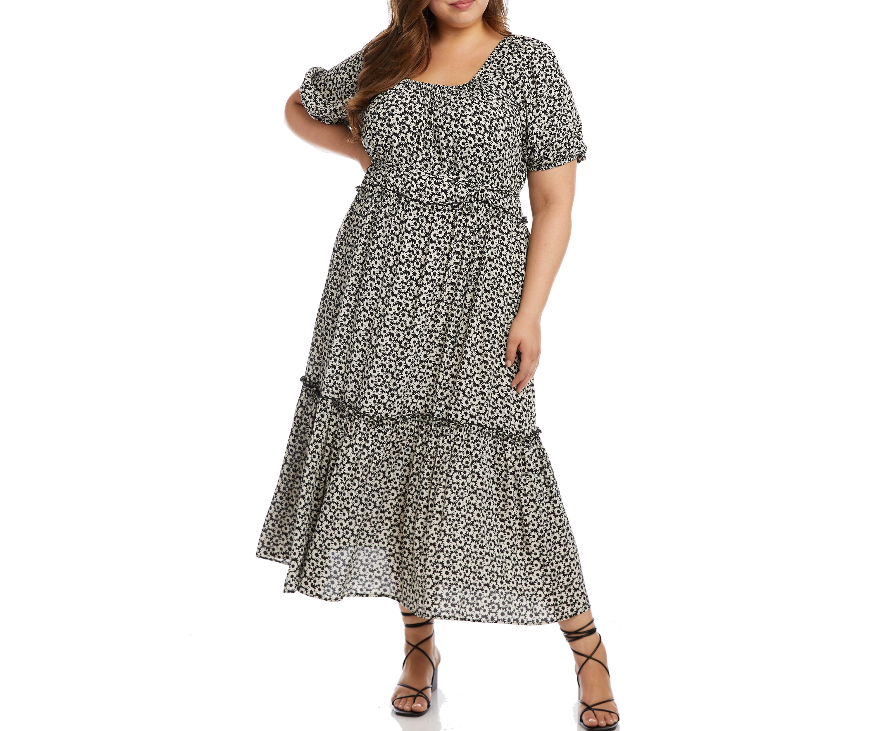 Plus Size Poof Sleeve Dress
