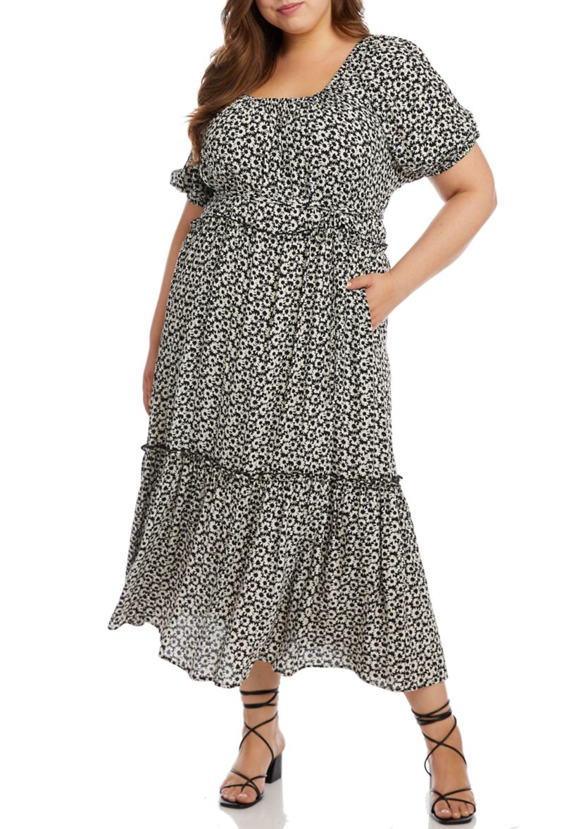 Plus Size Poof Sleeve Dress