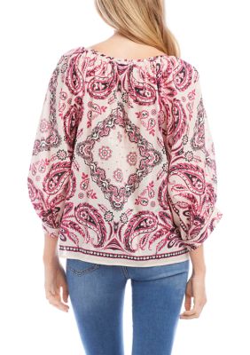 Women's Scarf Print Top