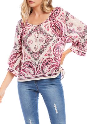 Women's Scarf Print Top