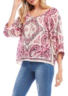 Women's Scarf Print Top