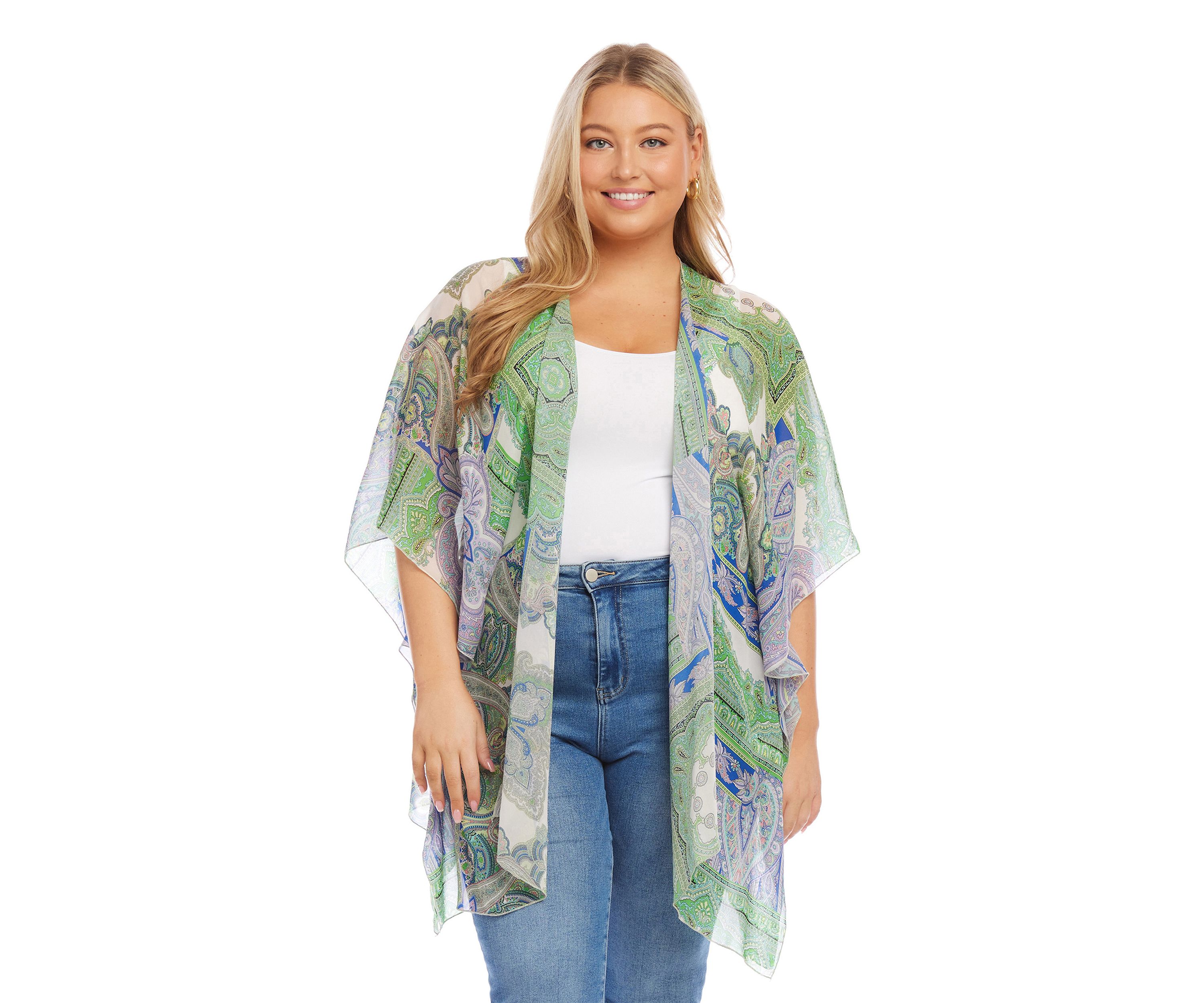Plus Size Open Front Jacket