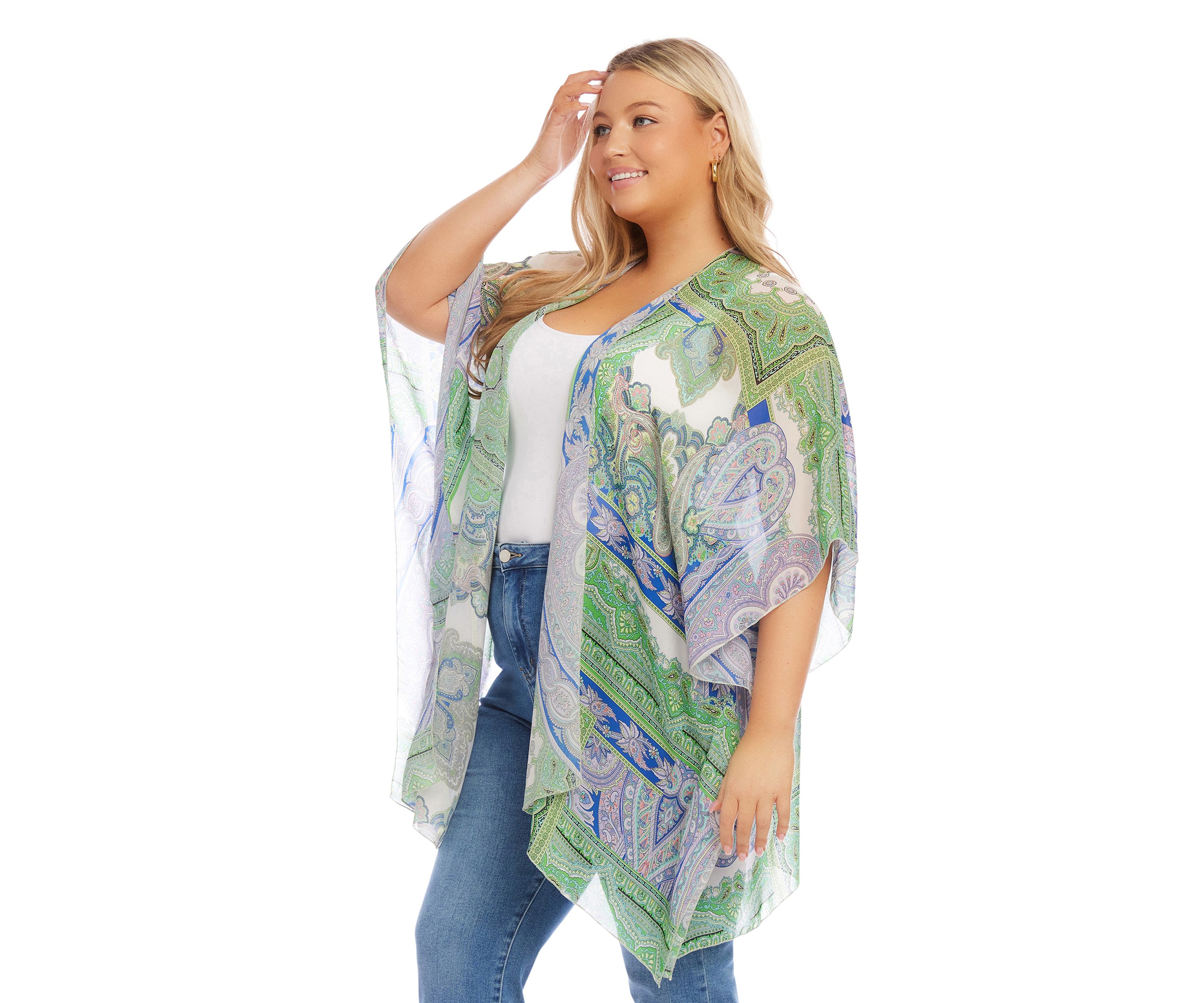 Plus Size Open Front Jacket