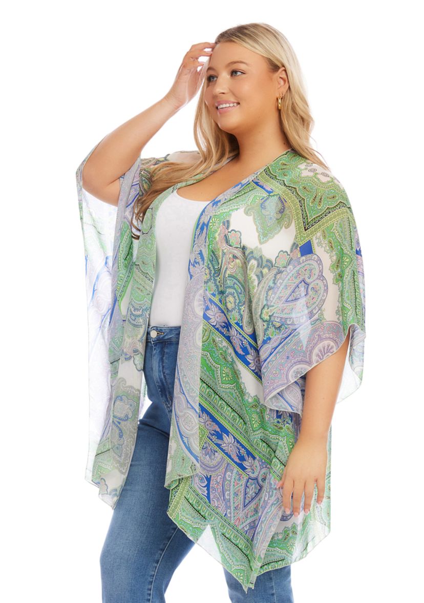 Plus Size Open Front Jacket