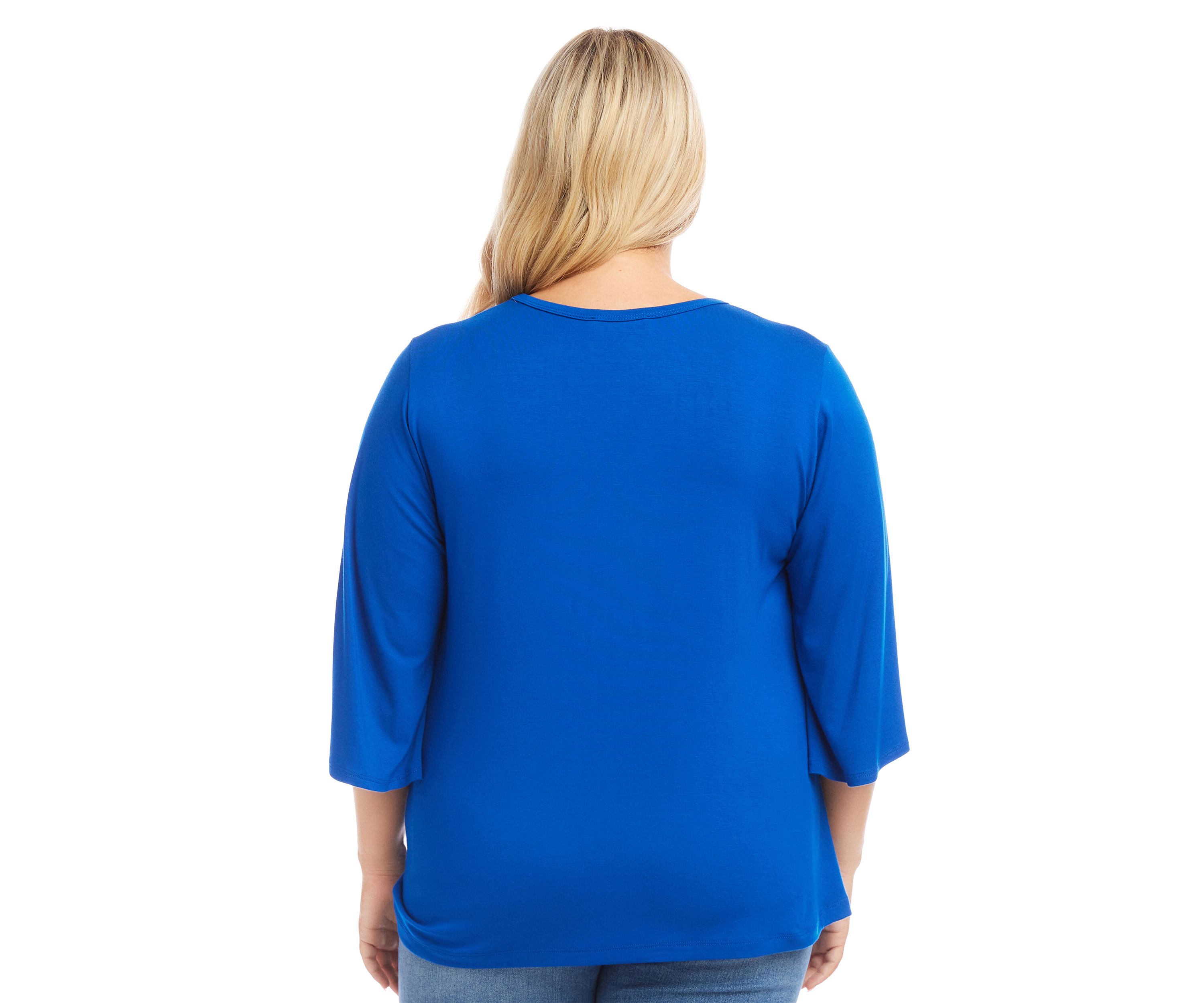 Plus Size Flare Sleeve Pick Up Top