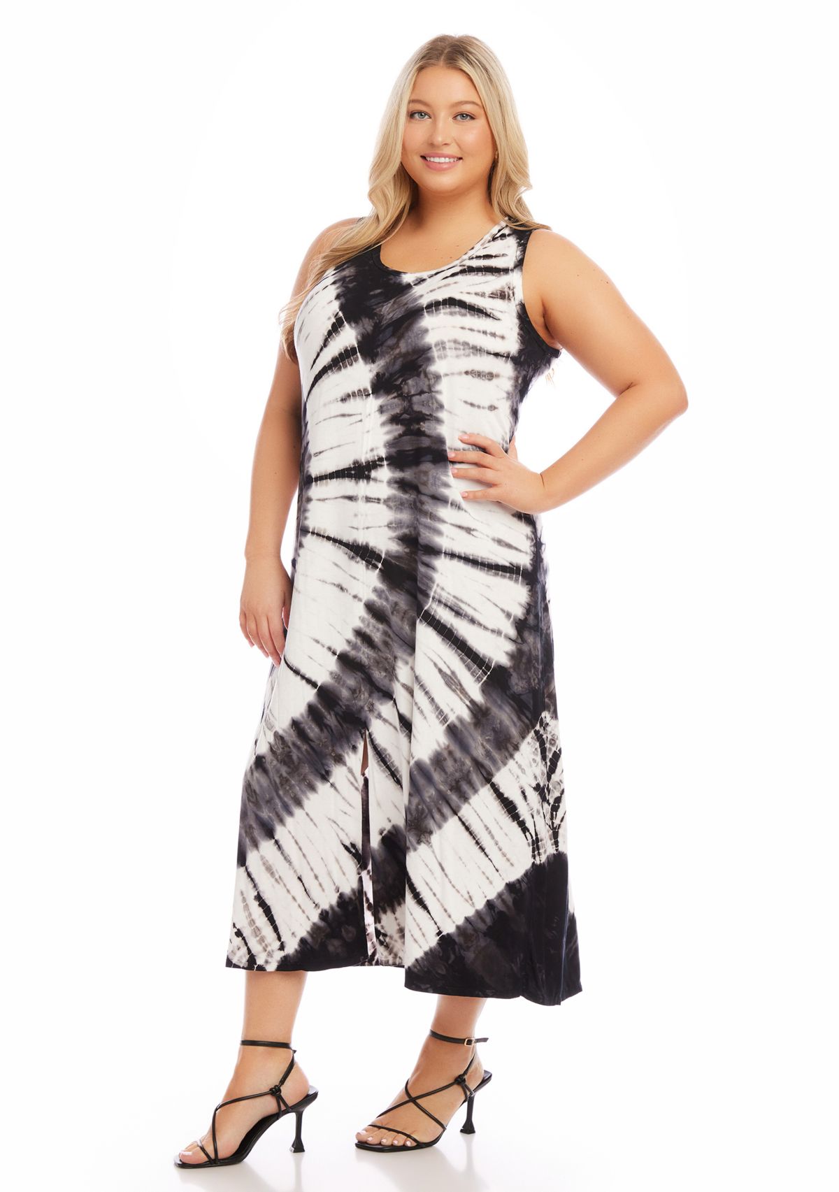 Plus Size Front Slit Midi Dress