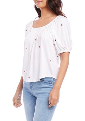 Women's Ladybug Peasant Top