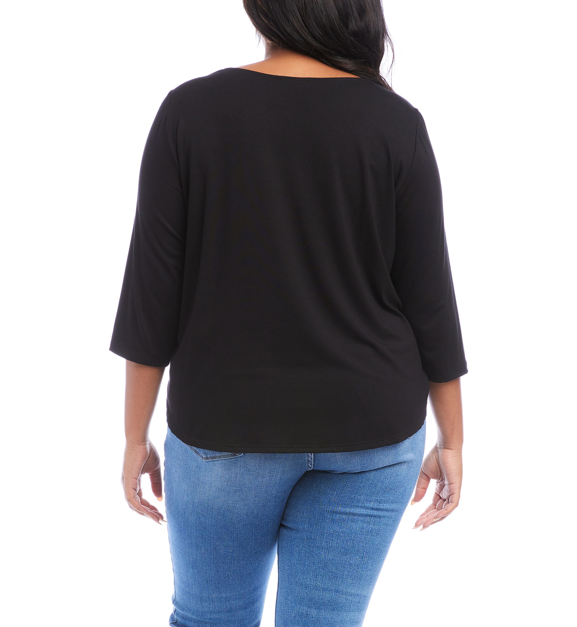 Plus Size Cut Out Shirttail T-Shirt
