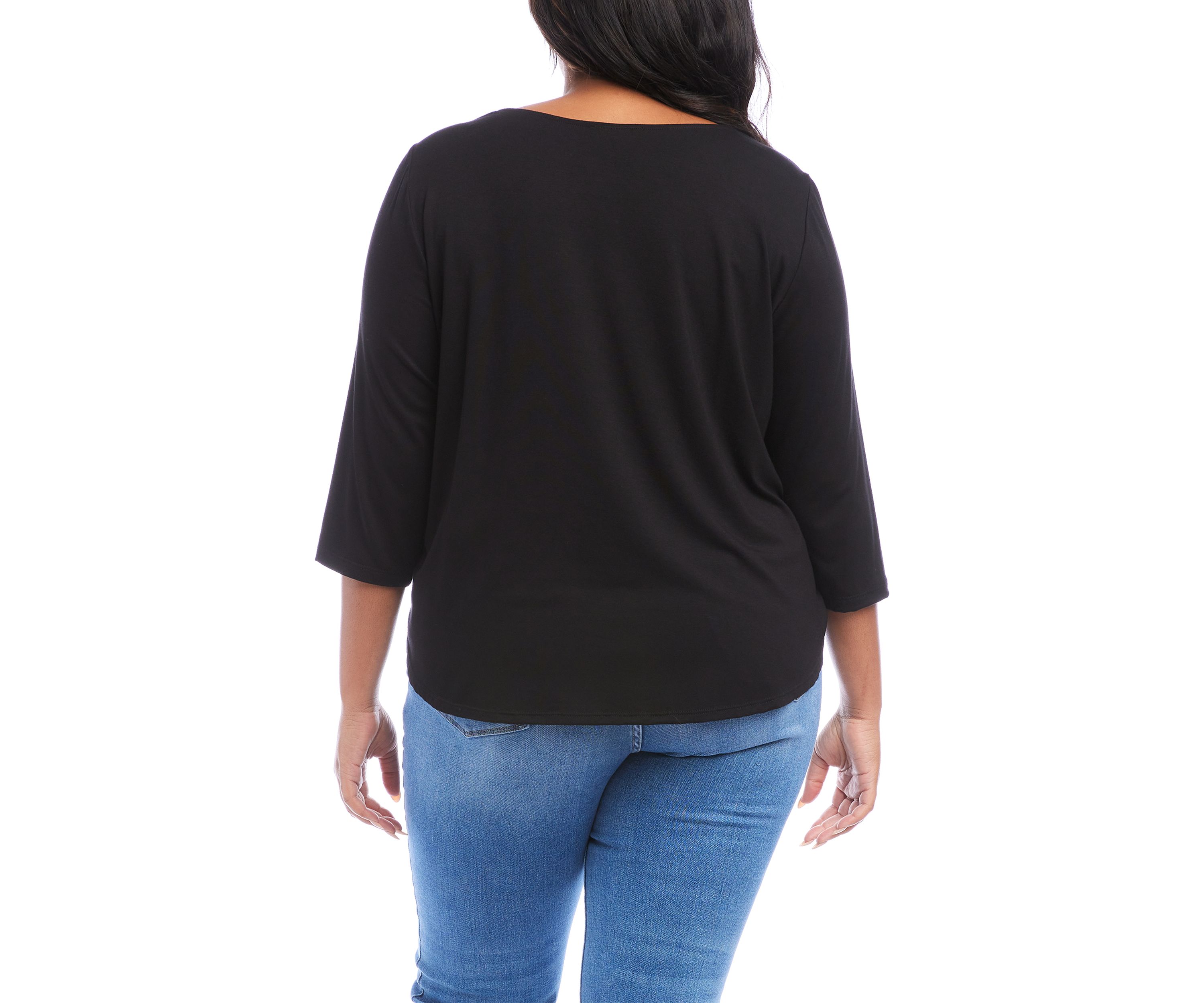 Plus Size Cut Out Shirttail T-Shirt