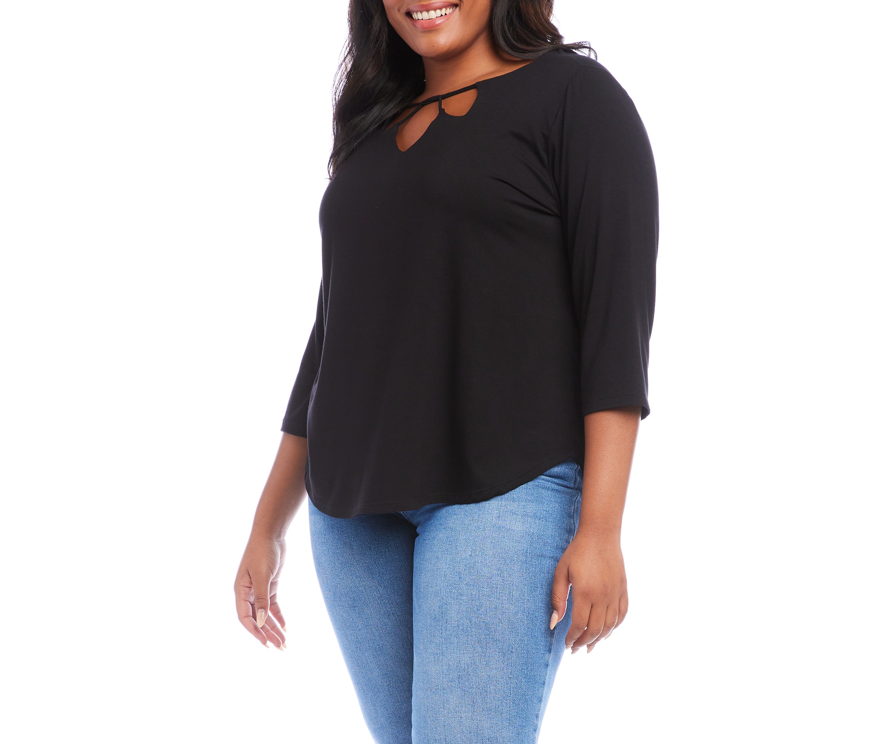 Plus Size Cut Out Shirttail T-Shirt