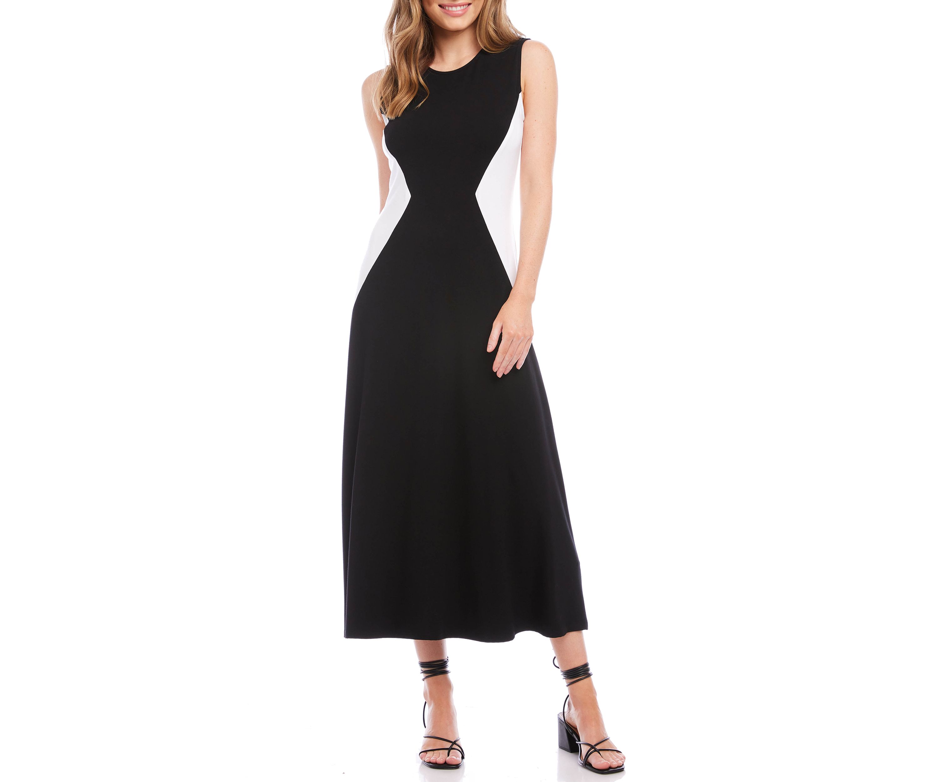 Womens Sleeveless Color Block Dress