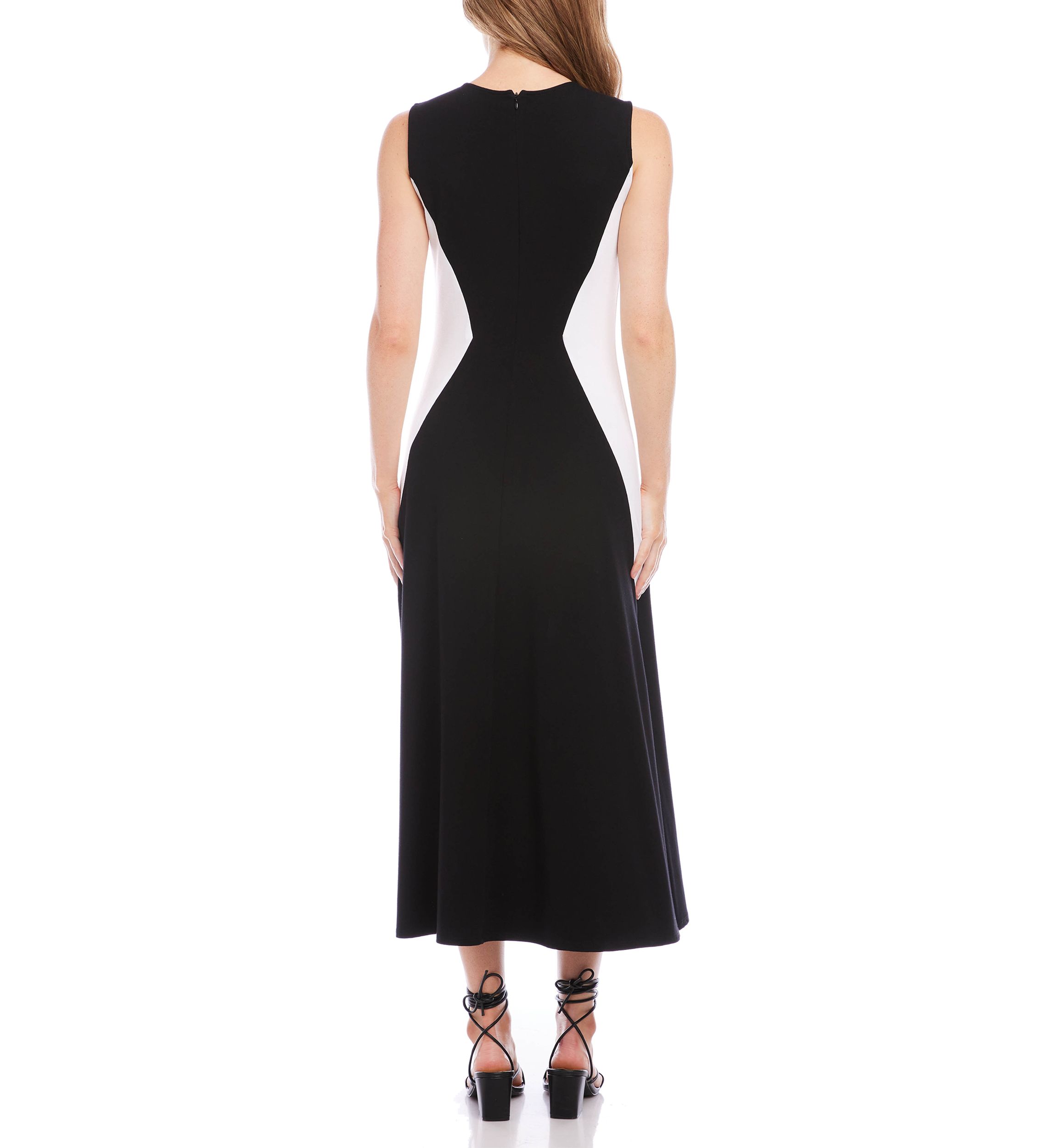 Womens Sleeveless Color Block Dress