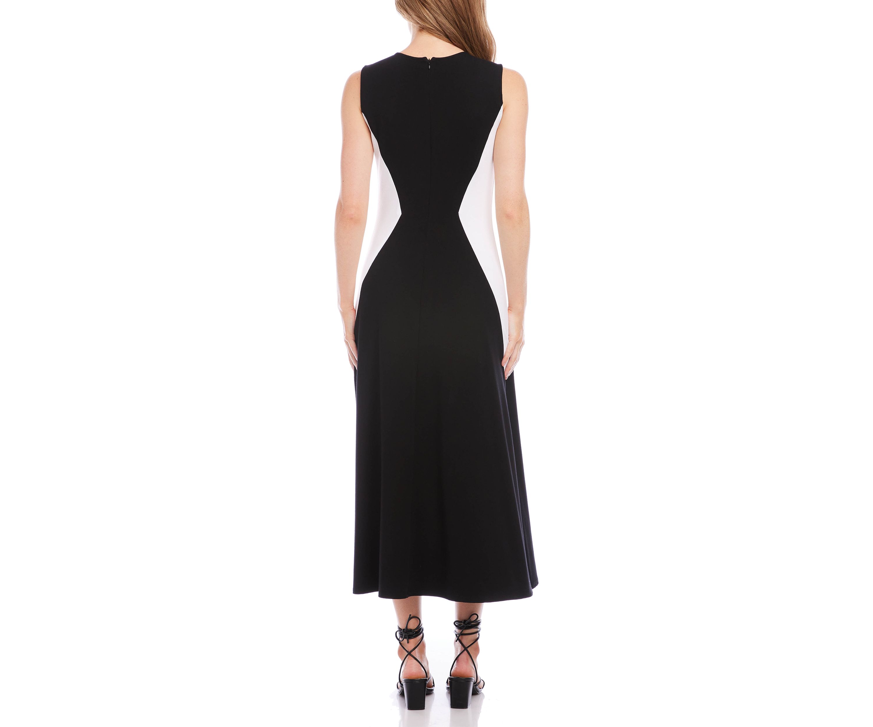 Womens Sleeveless Color Block Dress