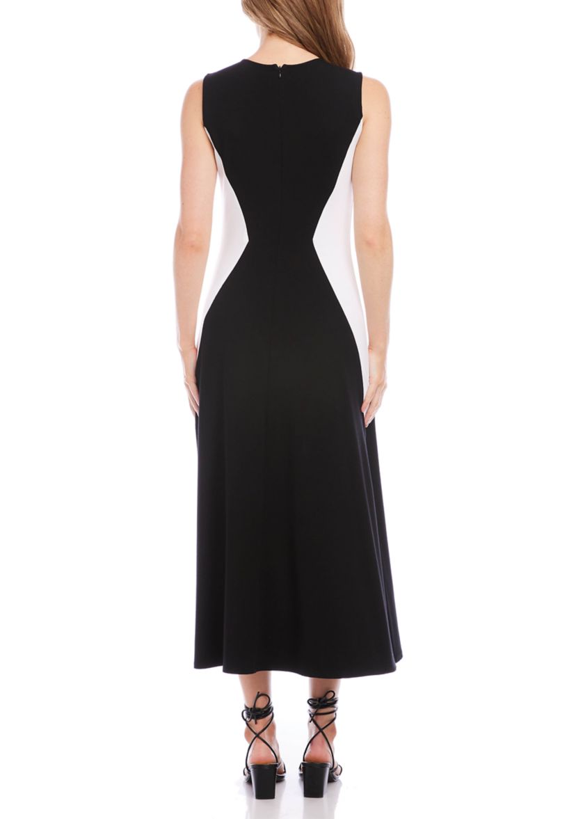 Womens Sleeveless Color Block Dress
