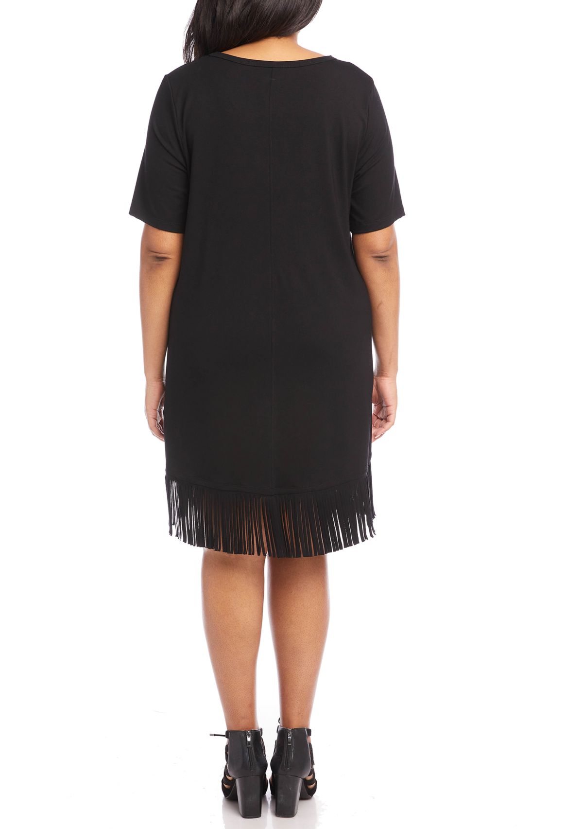 Plus Size V-Neck Fringe Dress