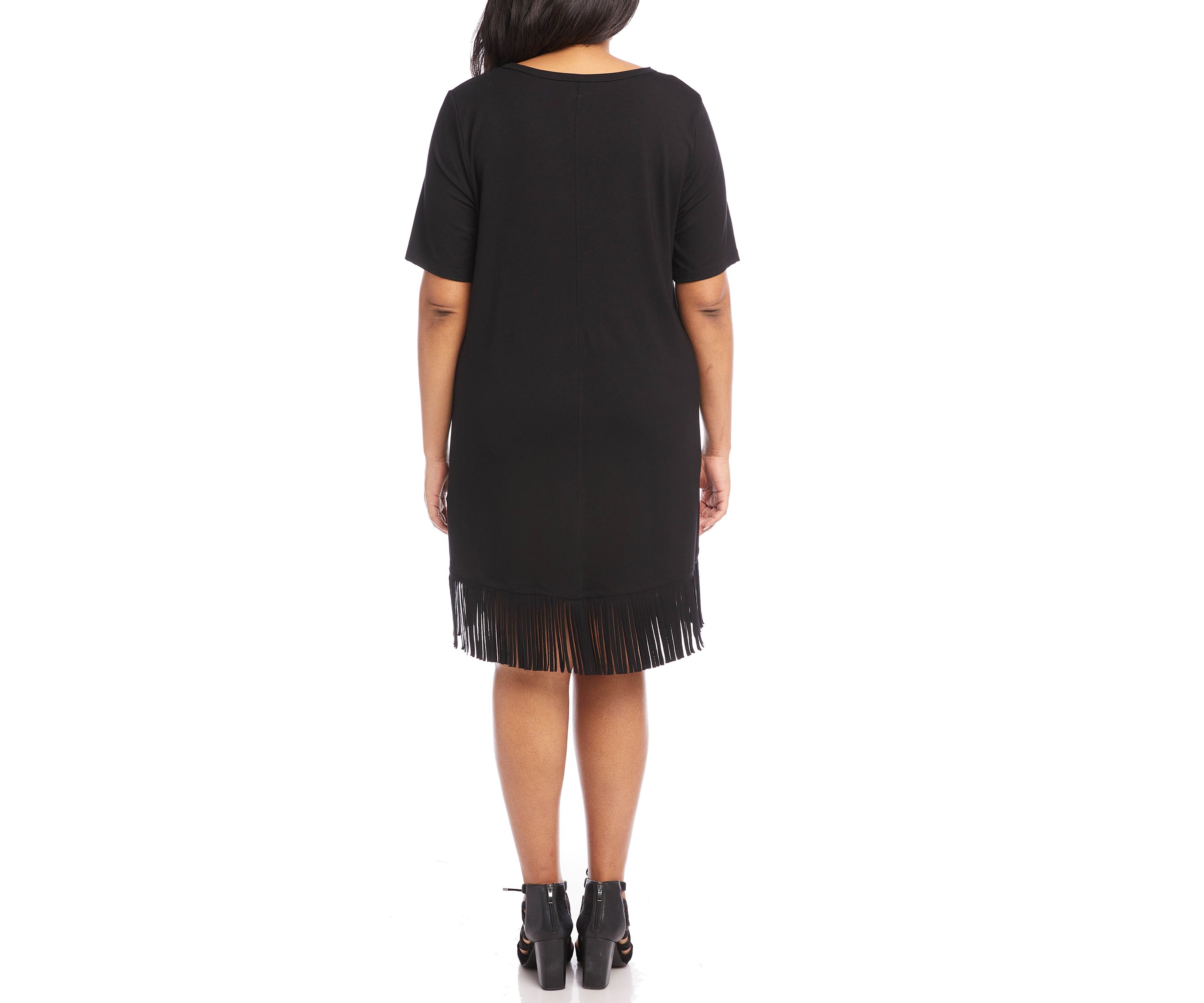 Plus Size V-Neck Fringe Dress